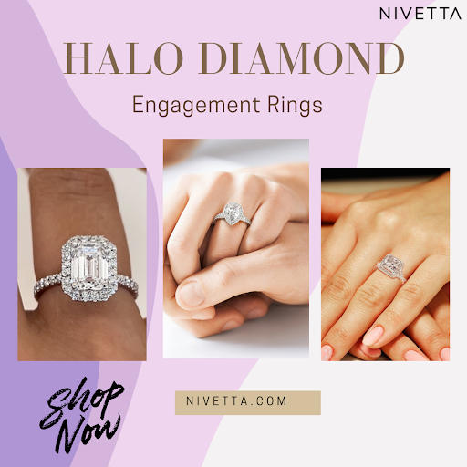 halo diamond engagement ring